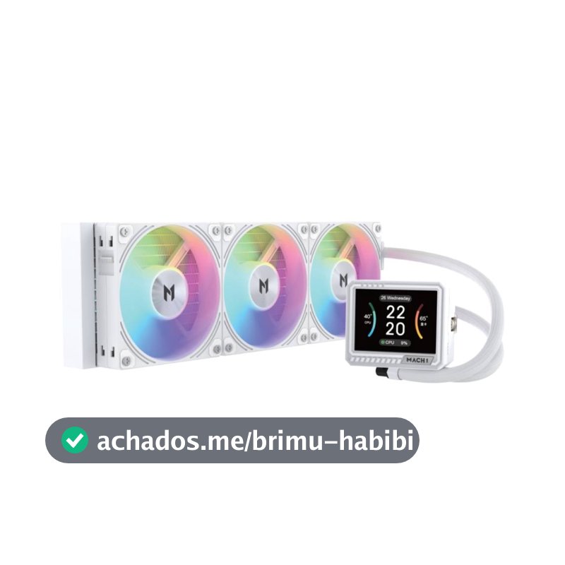 Water Cooler MACH1 GLACIAL, ARGB, 360mm, AMD e Intel, Branco - IMV360WH