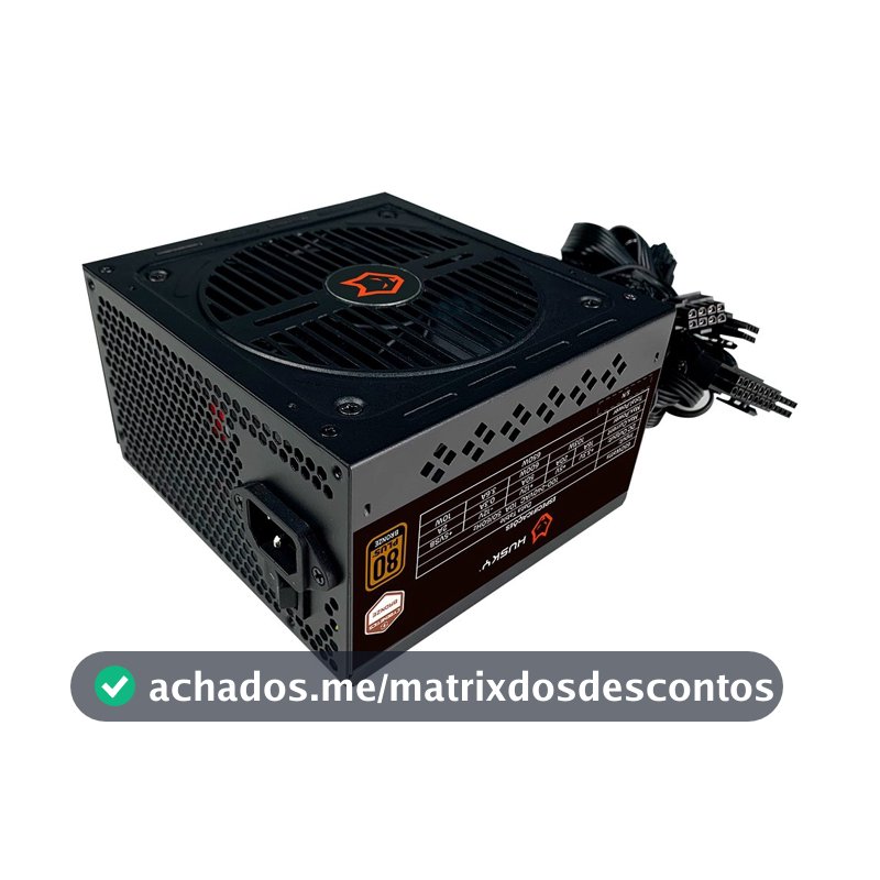 Fonte Husky Sledger 650W, 80 Plus Bronze, Cybenetics Bronze, PFC ativo, Bivolt - HFN650PT