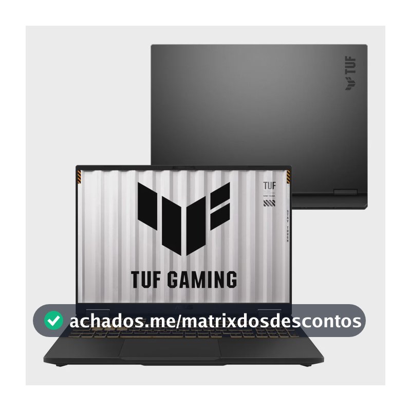 Notebook Asus Tuf Gaming F16, Intel Core i5 14a Geração, Nvidia RTX™ 5060, 16gb, 512gb SSD, Keepos, 16" LED Fhd Nível Ips, Jaeger Gray