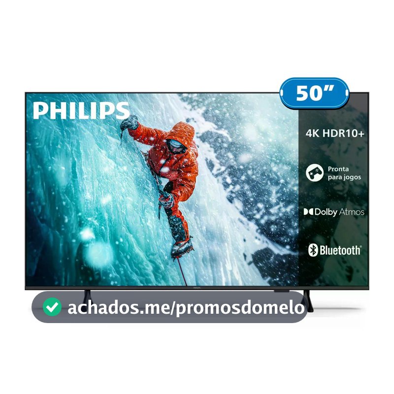 Smart Tv Philips 50" 4K 50pug7300 Comando De Voz Bluetooth