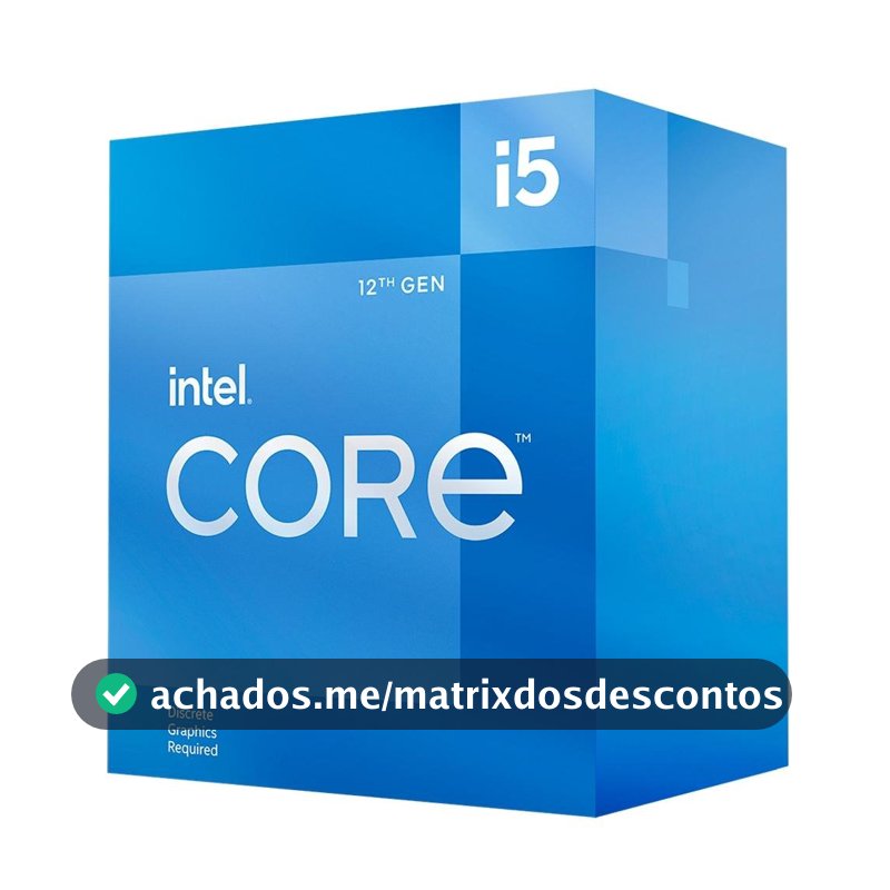 Processador Intel Core i5-12400F, 2.5GHz (4.4GHz Max Turbo), Cache 18MB, 6 Núcleos, 12 Threads, LGA 1700, Sem Vídeo Integrado - BX8071512400F