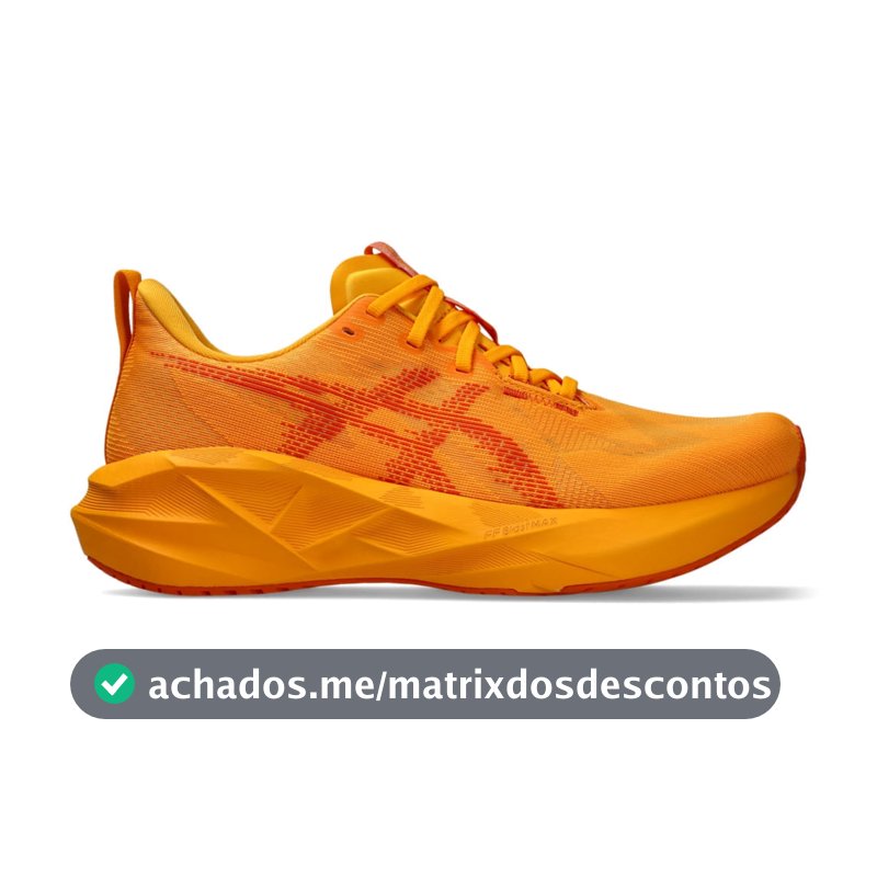 Tênis ASICS Novablast 5 - Masculino - Laranja/Amarelo