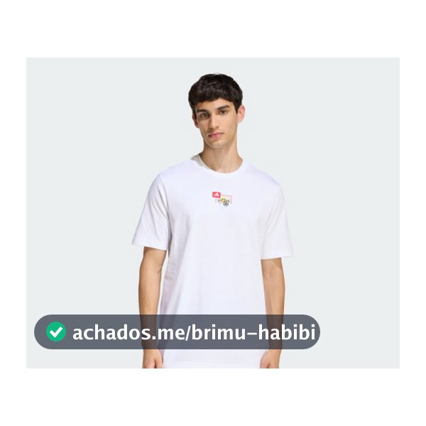 CAMISETA BORDADO PEQUENO ESTAMPA FUTEBOL - Branco adidas