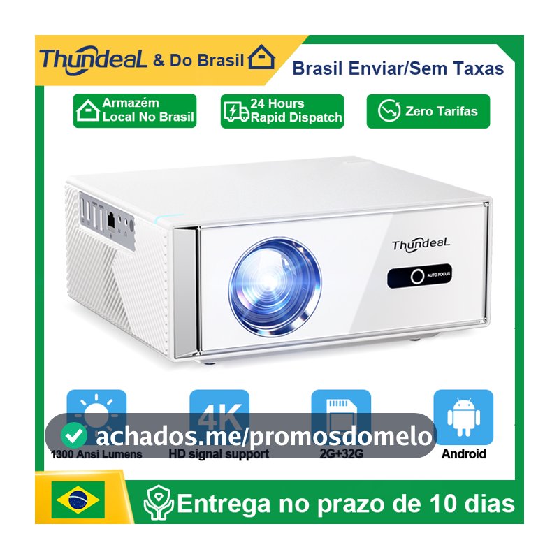 Projetor 4K Android 1080P Portátil ThundeaL TD95W