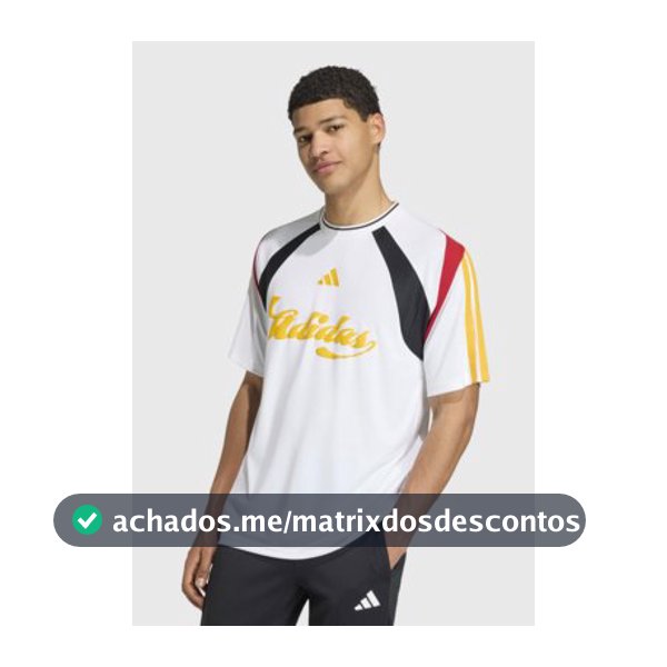 Camiseta Masculina adidas Sportswear Detalhe Colorido Branco
