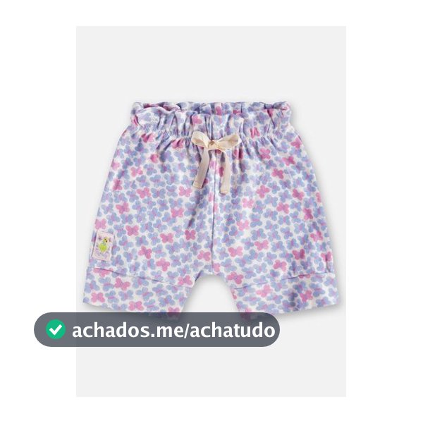 Short Estampado em Suedine para Bebê Menina (Roxo) Up Baby